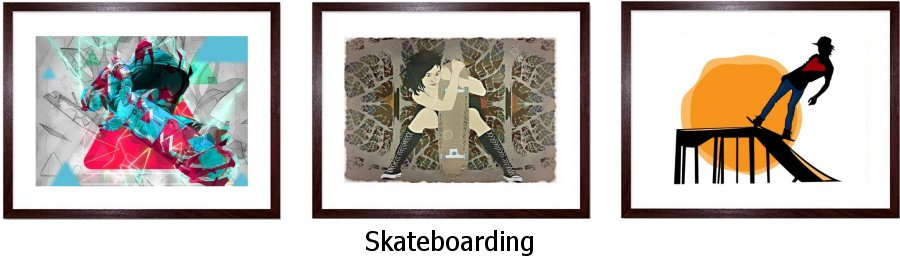 skateboarding  Framed Prints